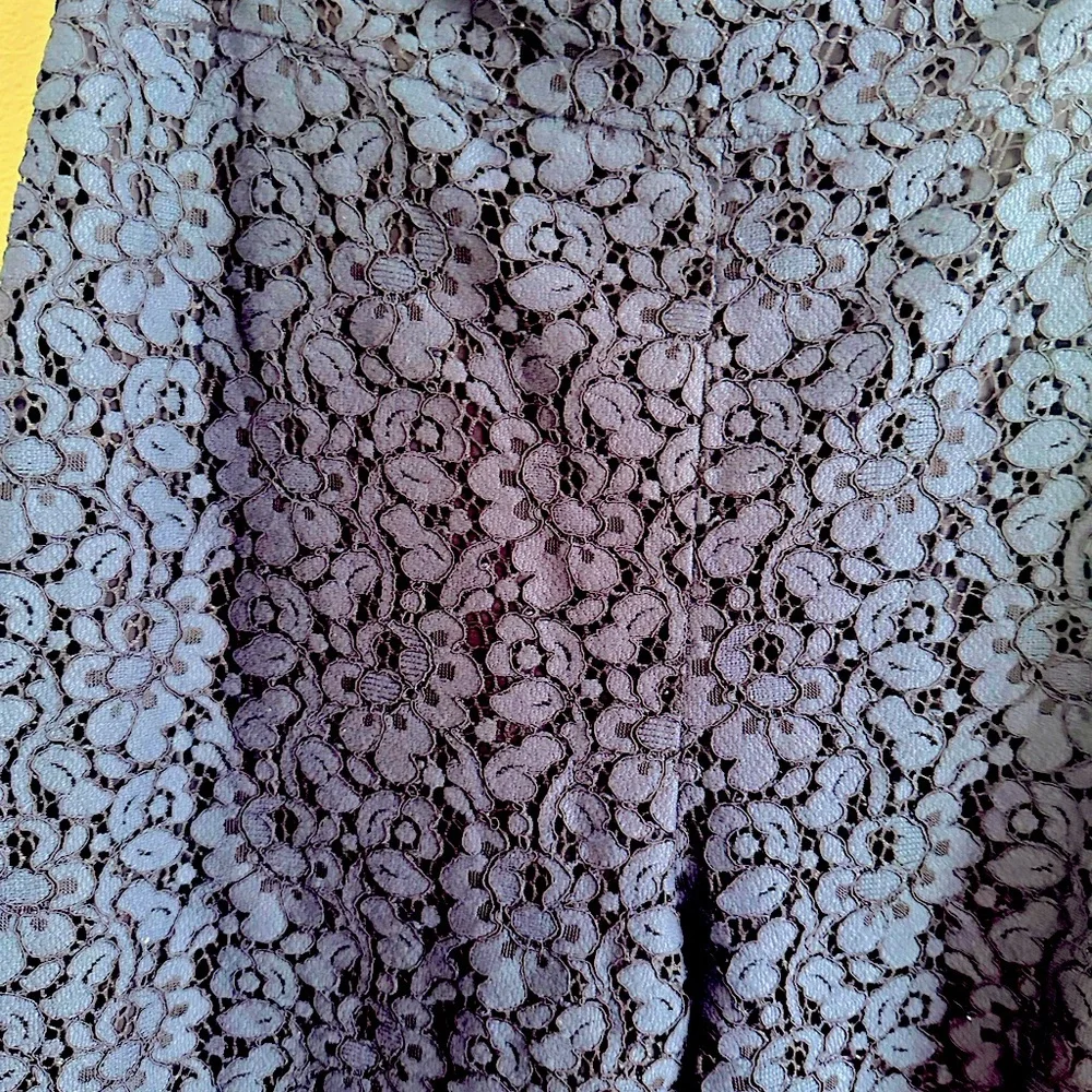 Zara Navy blue Wide leg lace pants with black lining - Picture 2 of 3